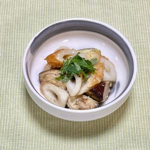 キャピタンの作ってみた!投稿(レンジで♪【なすとちくわの味噌ダレがらめ】)