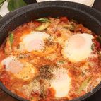 ハムとアスパラガスのフラメンカエッグ