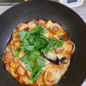 そら・ゆずの作ってみた!投稿(厚揚げ豆腐とキムチのやみつきチーズ焼き)