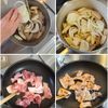 新玉ねぎと牛蒡、スナップえんどうの焼豚汁の工程1