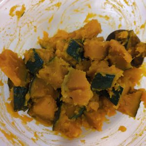 はちわれの作ってみた!投稿(【かぼちゃのうま味しおバター】レンジで5分！子供に大人気♪)
