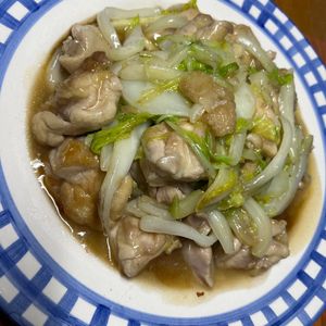 せーちゃんの作ってみた!投稿(白菜消費✨鶏肉と白菜のとろとろ旨塩炒め☆ポン酢がけ☆😋☆)