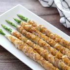 トースターで簡単♡アスパラの豚巻きハニーマスタード焼き