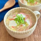 長ネギとえのき茸とお豆腐の中華スープ