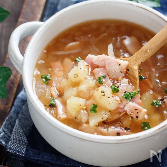 とろ〜り♡ベーコンポテトポタージュ【#簡単#ミキサー不要】