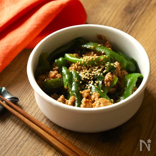 【ピーマンの肉詰めないそぼろ】電子レンジで簡単常備菜♪