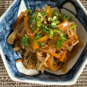 paachiの作ってみた!投稿(ひき肉で簡単《しらたきとえのき♡すき焼き炒め》)