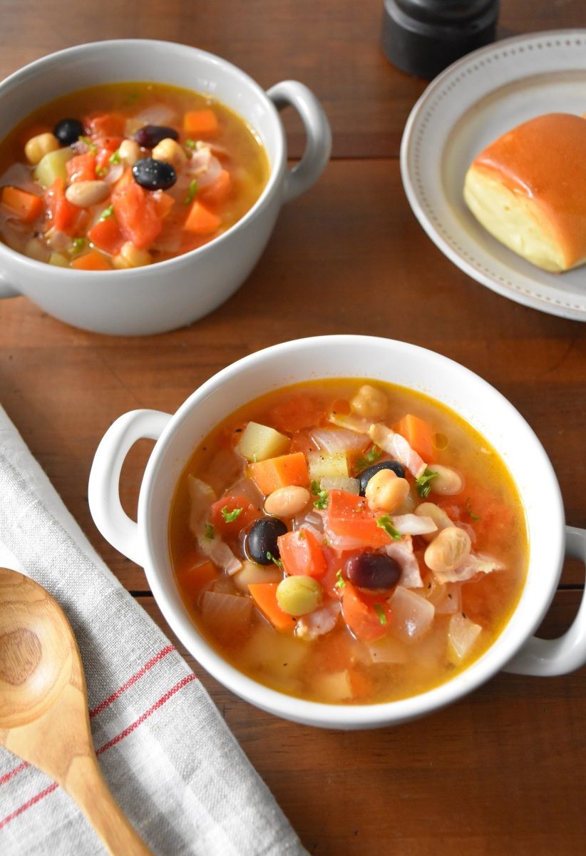 蒸しサラダ豆入りミネストローネ レシピサイト Nadia ナディア プロの料理家のおいしいレシピ 蒸しサラダ豆入りミネストローネ レシピサイト Nadia ナディア プロの料理家のおいしいレシピ