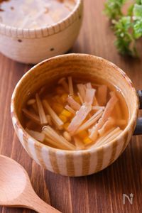 【ベーコンとえのきとコーンのスープ】簡単♪パパッと完成！