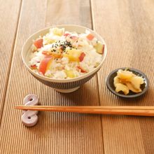 サツマイモとベーコンの炊き込みご飯。
