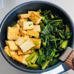 あおいの作ってみた!投稿(小松菜と厚揚げ豆腐の煮浸し【作り置き】)
