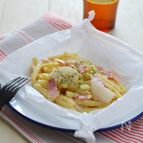 レンジで！かぶとベーコンのクリーミーマカロニ