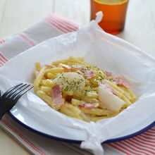 レンジで！かぶとベーコンのクリーミーマカロニ