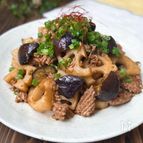 【なすと蓮根のピリ辛そぼろ炒め】ごはんが進む！