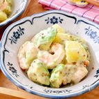 【えびとアボカドのマスタードポテサラ】電子レンジで簡単副菜♪