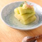 レンジで5分♪翡翠ナスの白だしおひたし　材料これだけ！
