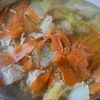 【煮込むだけ！お雑煮風鶏もも肉の白だし餅スープ】節約/時短の工程2