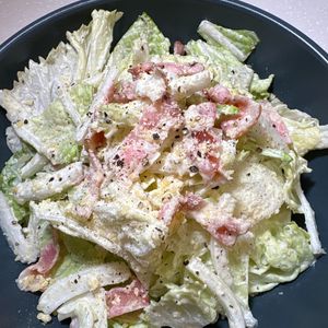 楽ラク手抜キッチン🐶🐾の作ってみた!投稿(シャキシャキ♪白菜とベーコンのシーザーサラダ)
