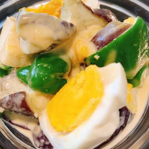 りんの作ってみた!投稿(ドレッシングがバッチリ♡なすとピーマンと卵の味噌マヨサラダ)