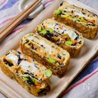 『ひじきと枝豆の出汁巻き卵』