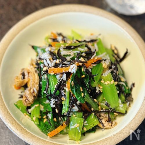 【ひじきと小松菜とじゃこのナムル】野菜もカルシウムも◎