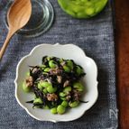枝豆の出汁漬けとひじきのツナ和え。