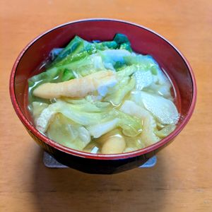 ゆきまる🐬🫧の作ってみた!投稿(【キャベツとお揚げのお味噌汁】炒めたキャベツの甘みが絶品！)