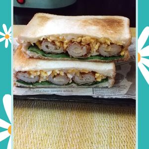 チョロリスの作ってみた!投稿(【チーズちくわタルタルホットサンド】家族に人気のホットサンド)