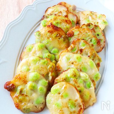 米粉でカリもち♡枝豆の味噌チーズ焼き