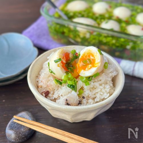 【料亭の味!ネギ盛り盛り白い漬けたまご】節約