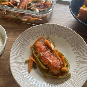 yudKq43Uの作ってみた!投稿(お惣菜屋さん風。ごはんが進む♪白身魚の南蛮漬け)