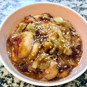 968467の作ってみた!投稿(鶏肉の甘酢ねぎ炒め(調味料2つだけ！ぽん酢で簡単！))