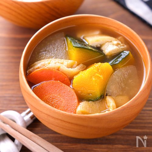 【かぼちゃのけんちん汁】ほっくり♡自然な甘みがおいしい！