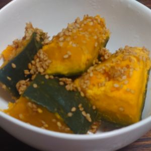 オレンジの作ってみた!投稿(【かぼちゃのさっぱりゴマ和え】お弁当おかず・冷凍可能)