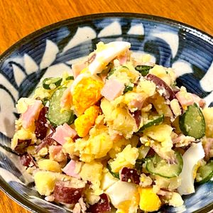 michuの作ってみた!投稿(デリ風！さつまいもと卵のサラダ)