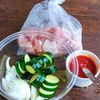 鶏肉とズッキーニの旨ケチャ炒めの工程1