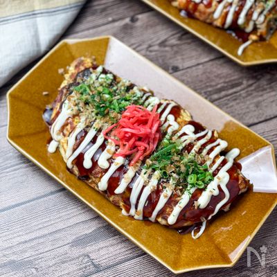 《豚バラとキャベツのとん平焼き》包まなくてOK♩