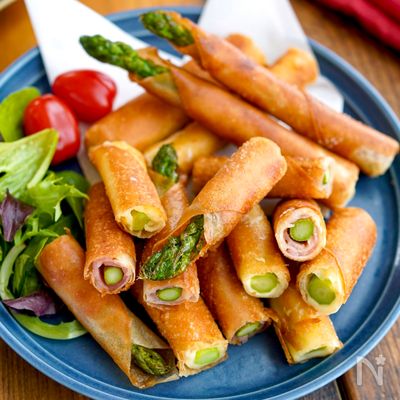 【アスパラベーコンチーズ春巻き】パリパリ♪止まらない美味しさ
