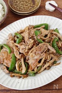 【豚こまときのこのオイマヨポン炒め】コクうま！ご飯がすすむ！