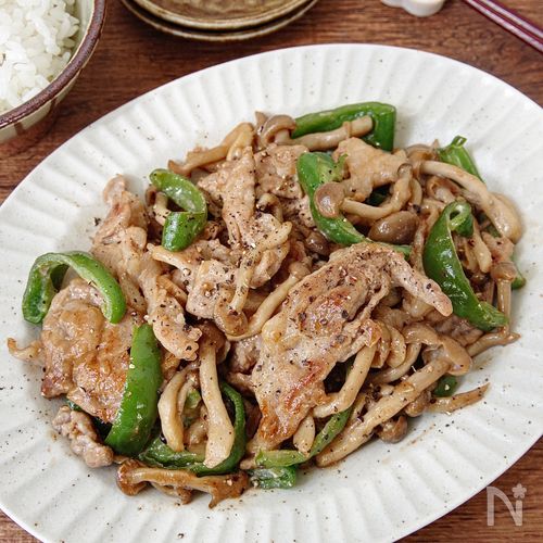【豚こまときのこのオイマヨポン炒め】コクうま！ご飯がすすむ！