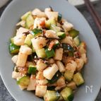 3分で簡単副菜『長芋と胡瓜の梅肉塩昆布和え』