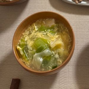 1497796の作ってみた!投稿(【キャベツの卵スープ】5分 究極のふわとろ)