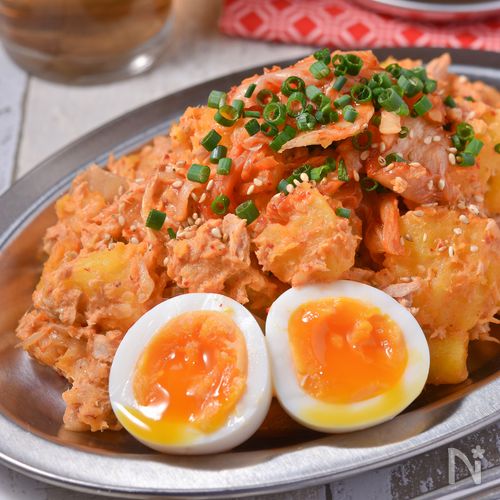 ツナとチーズのキムチポテサラ│レンジで簡単!やみつき副菜