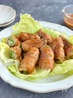 シャキシャキレタスの肉巻き【濃厚ごま味噌コチュジャンだれ】