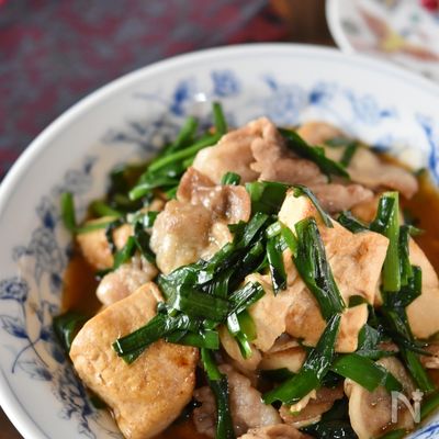 豚バラにらの旨辛豆腐チャンプルー