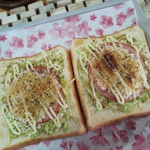 M＊Pの作ってみた!投稿(ランチにもぴったり♪揚げない！ハムカツトースト)