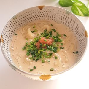 とのちゃまの作ってみた!投稿(めちゃ旨・一番簡単な作り方♡ヘルシー明太クリームうどん)
