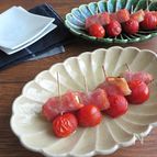 ピックスタイルで食べやすく◎なすのベーコン巻きとミニトマト