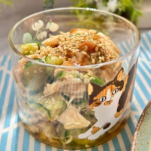 のりのり🐾🎀🤍の作ってみた!投稿(300万再生【ささみときゅうりの梅和え】)