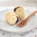 フライパンで♪もちもちバナナロール